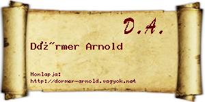 Dörmer Arnold névjegykártya