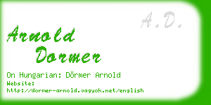 arnold dormer business card